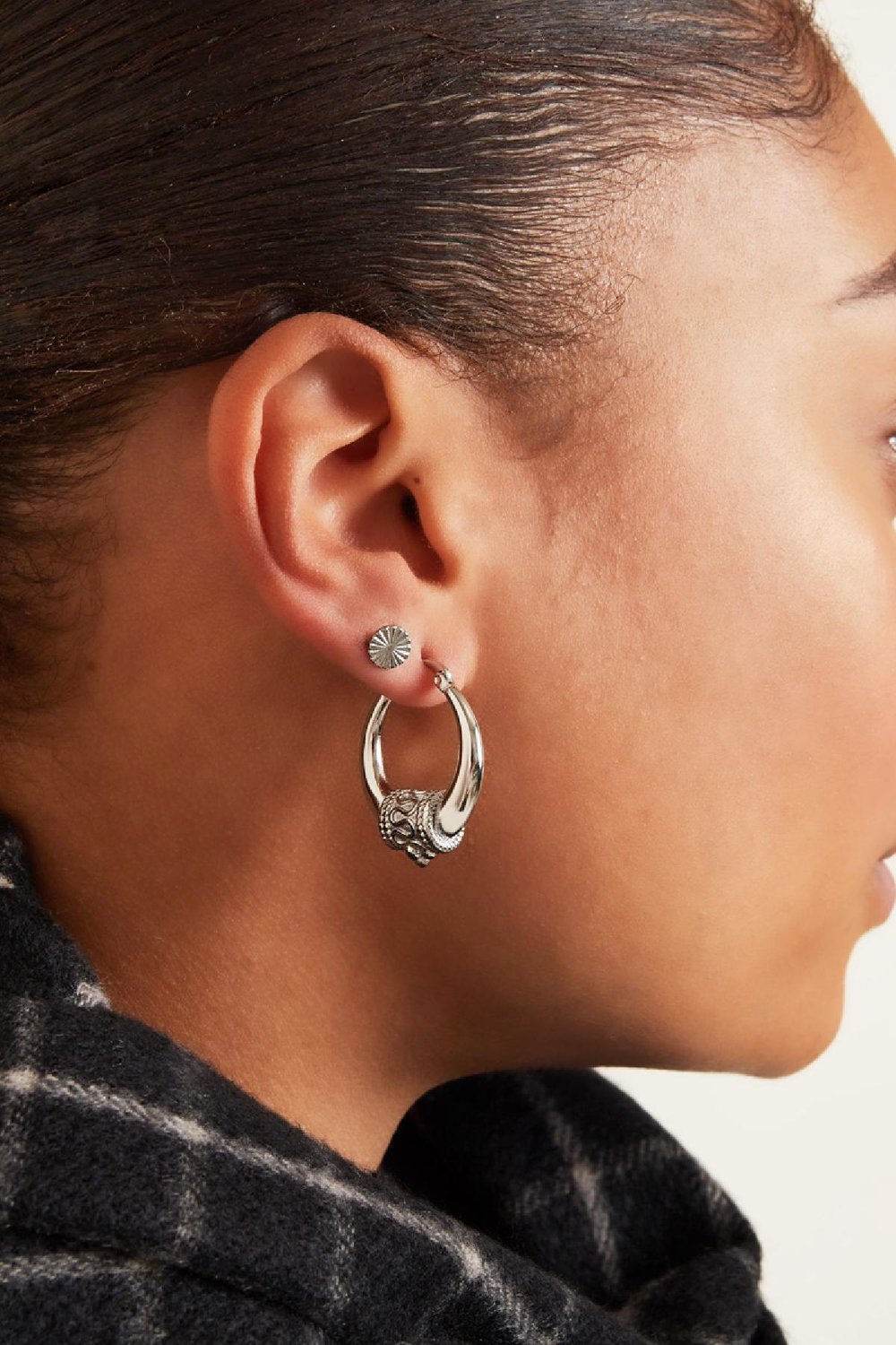 Edelstahlohrringe Indian Vibes - groß Silber h5Bild3